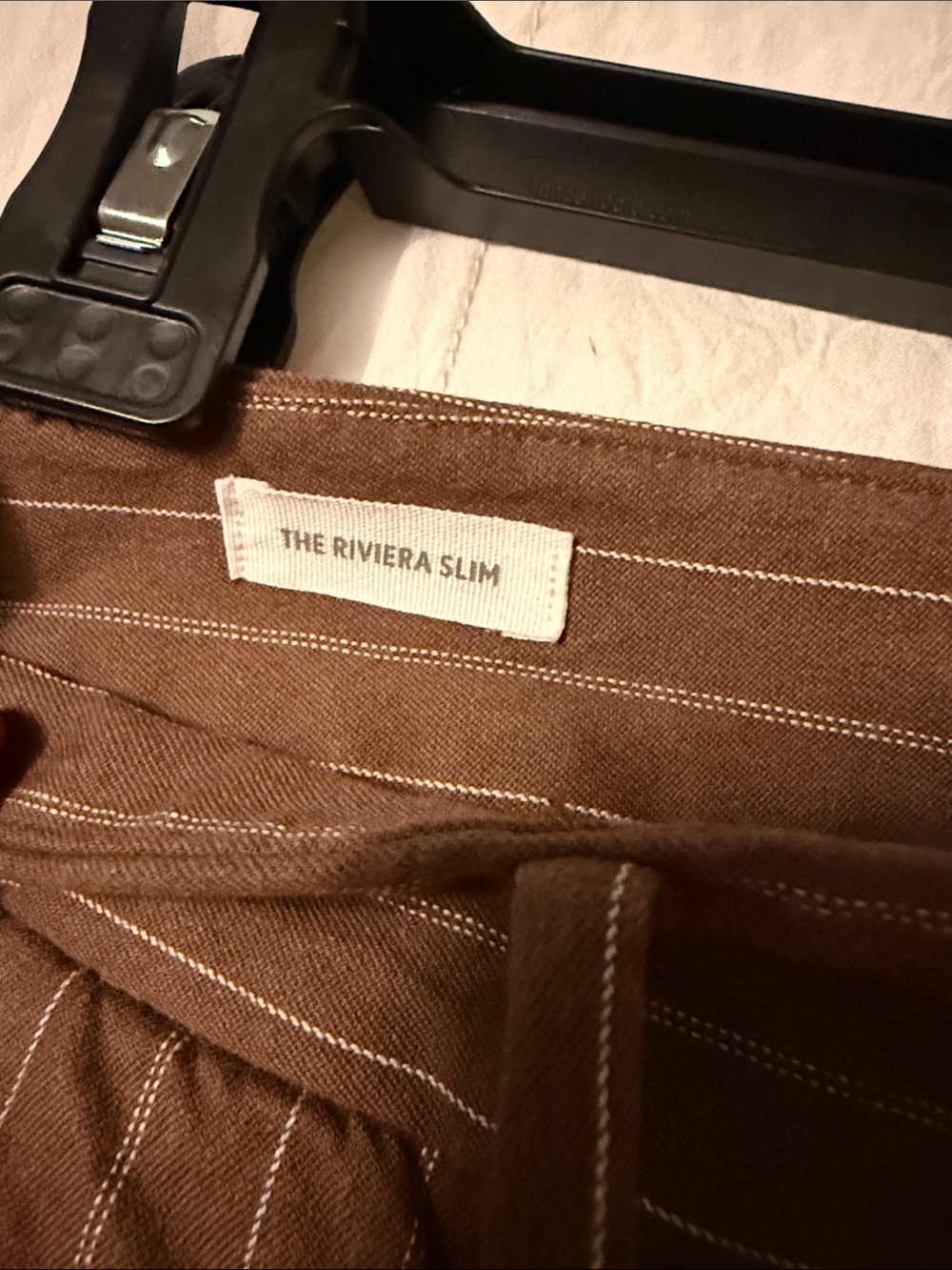 LOFT Brown Pinstripe Dress Pants - Picture 3 of 4